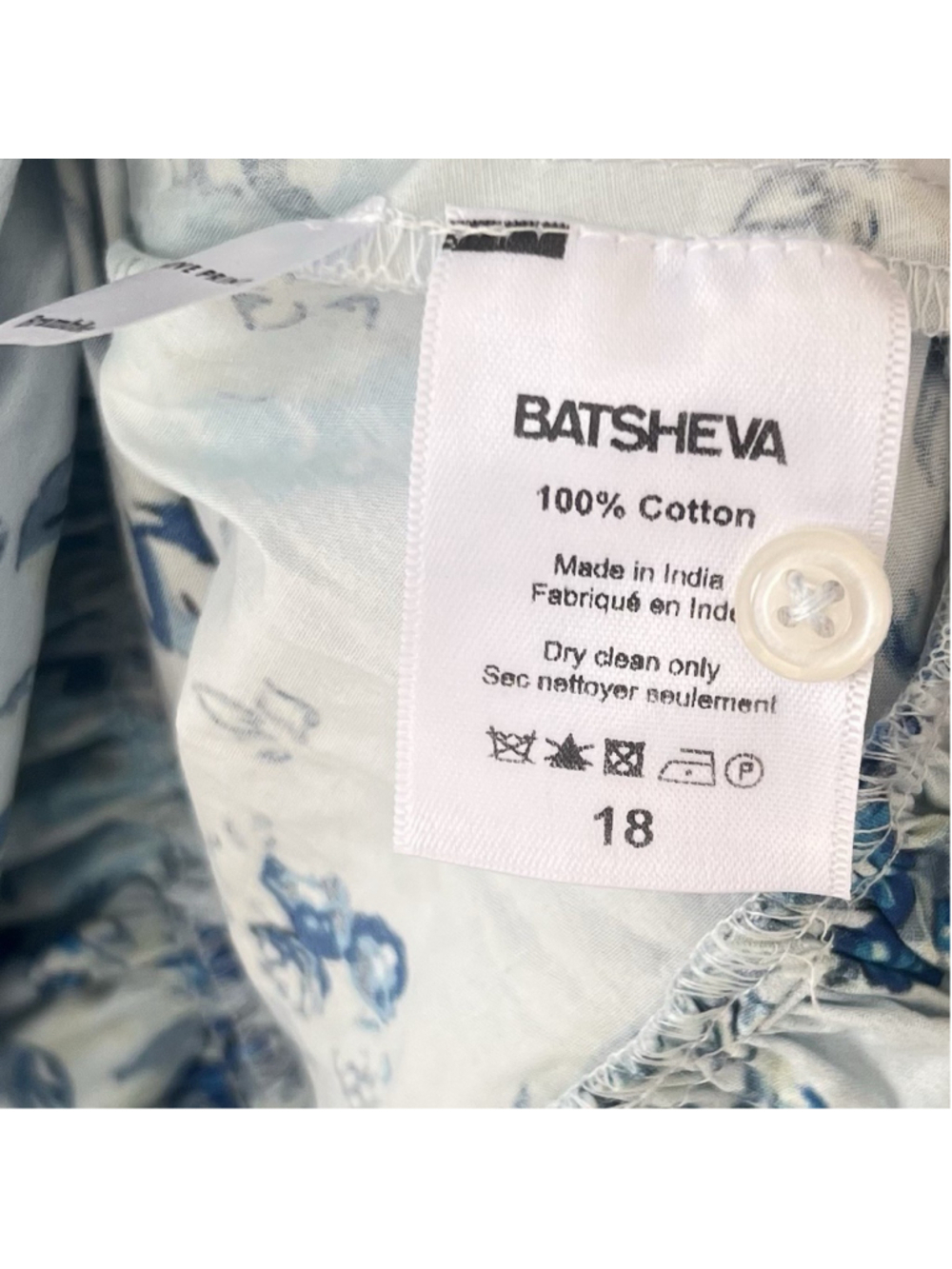 BATSHEVA X LAURA ASHLEY Welsh Tiered Floral Print Cotton Poplin Dress Size 18 - Picture 9 of 10